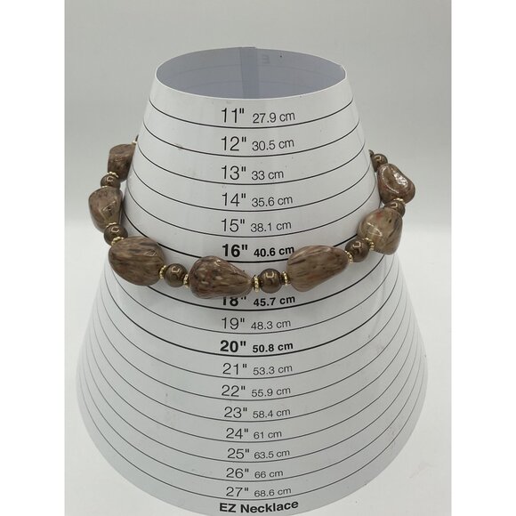 Allegro Brown Beaded Necklace & Earrings Set Lead & Nickel Free - Picture 5 of 5